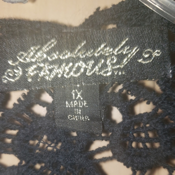 Plus sz 1X Absolutely Famous shirt Black and white Y2K - Picture 4 of 5